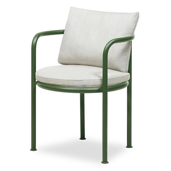 Sedia da giardino Amarello in alluminio, beige chiaro/verde, arrotondata