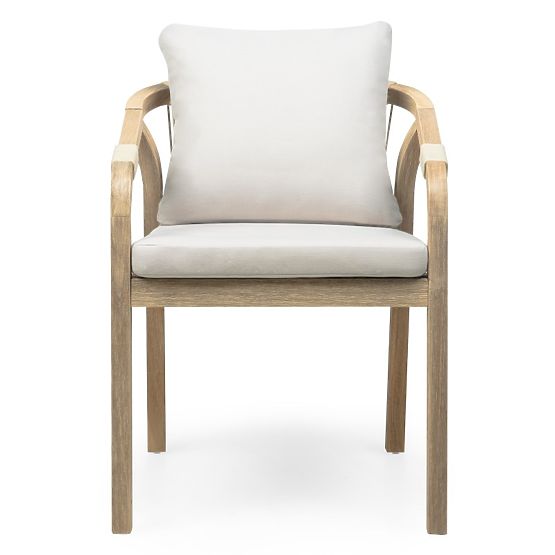 Sedia da giardino Castello con intreccio, legno di acacia FSC, aspetto teak, beige