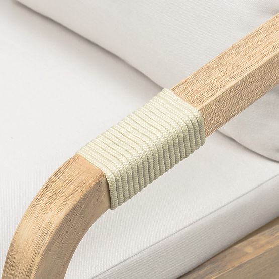 Sedia da giardino Castello con intreccio, legno di acacia FSC, aspetto teak, beige