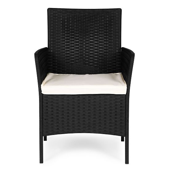 Sedia da giardino con cuscino per balcone, terrazza, giardino nera MultiGarden