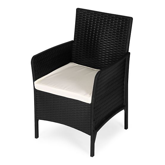 Sedia da giardino con cuscino per balcone, terrazza, giardino nera MultiGarden
