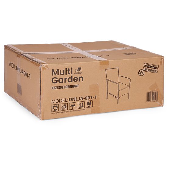 Sedia da giardino con cuscino per balcone, terrazza, giardino nera MultiGarden