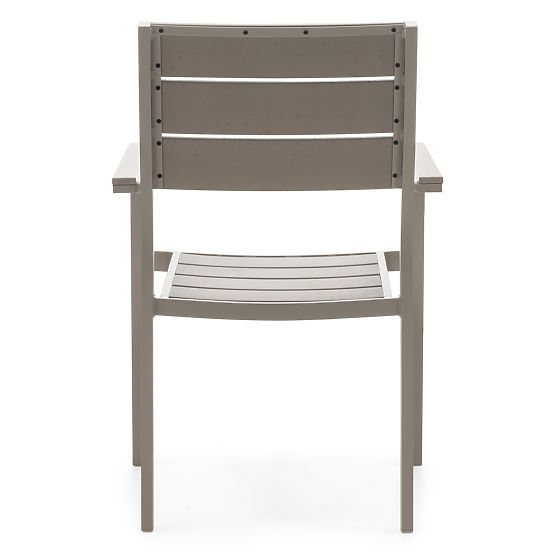 Sedia da giardino Drillo in alluminio, beige-grigio, polywood