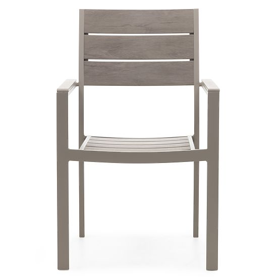 Sedia da giardino Drillo in alluminio, beige-grigio, polywood