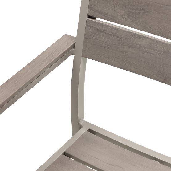 Sedia da giardino Drillo in alluminio, beige-grigio, polywood