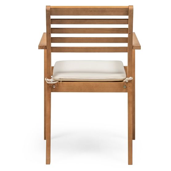 Sedia da giardino Familis ll in legno di eucalipto FSC, aspetto teak, beige