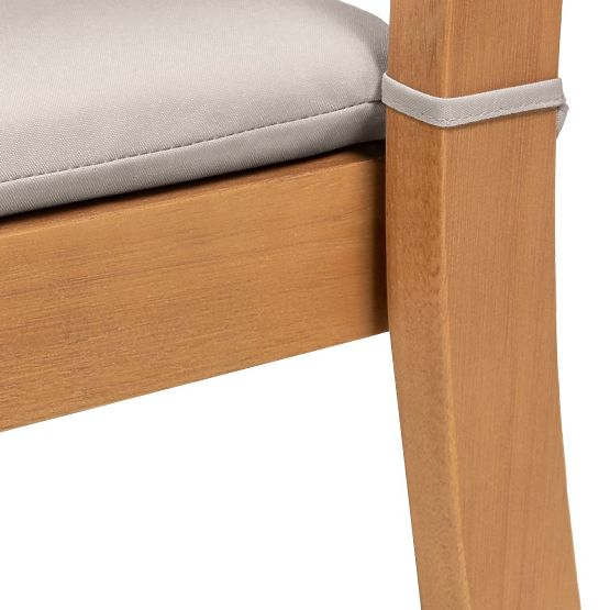 Sedia da giardino Familis ll in legno di eucalipto FSC, finitura teak, grigio chiaro