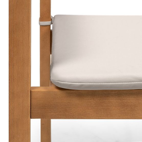 Sedia da giardino Familis ll in legno di eucalipto FSC, finitura teak, grigio chiaro