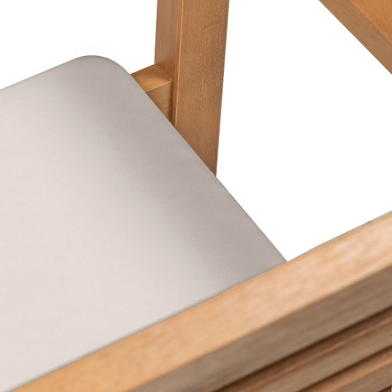 Sedia da giardino Familis ll in legno di eucalipto FSC, finitura teak, grigio chiaro