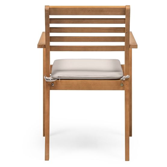 Sedia da giardino Familis ll in legno di eucalipto FSC, finitura teak, grigio chiaro