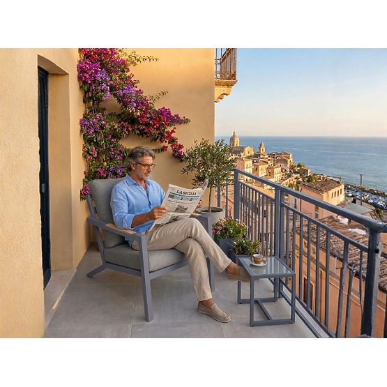 Sedia da giardino in alluminio MISTERIOSO seduta confortevole