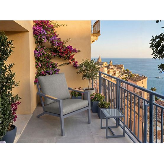 Sedia da giardino in alluminio MISTERIOSO seduta confortevole