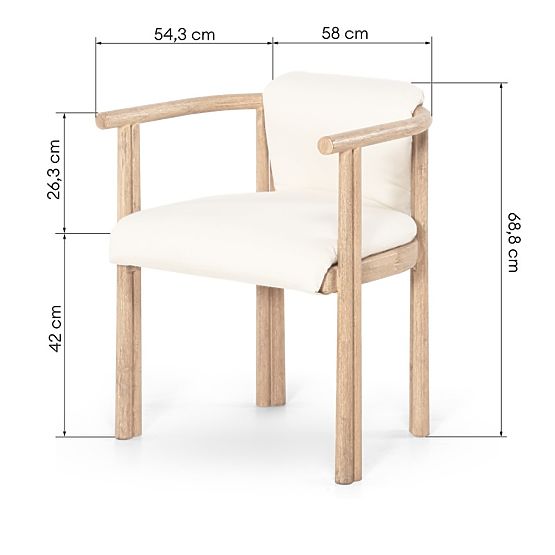 Sedia da giardino Komorebi in legno di acacia chiaro/beige chiaro, arrotondata