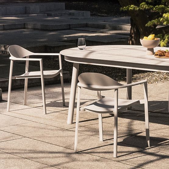 Sedia da giardino Marinelli II, in alluminio, beige chiaro