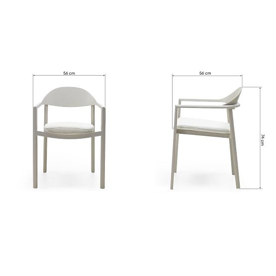 Sedia da giardino Marinelli II, in alluminio, beige chiaro