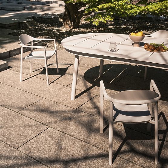 Sedia da giardino Marinelli, in alluminio, beige chiaro