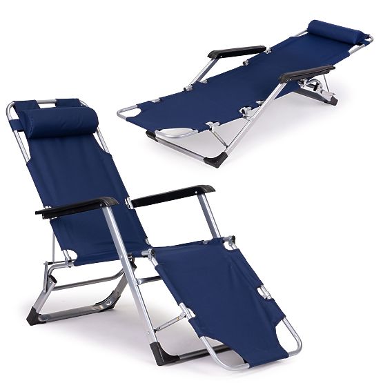 Sedia da giardino pieghevole 2 in 1 lettino
