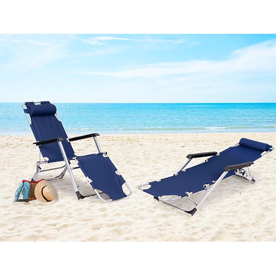 Sedia da giardino pieghevole 2 in 1 lettino