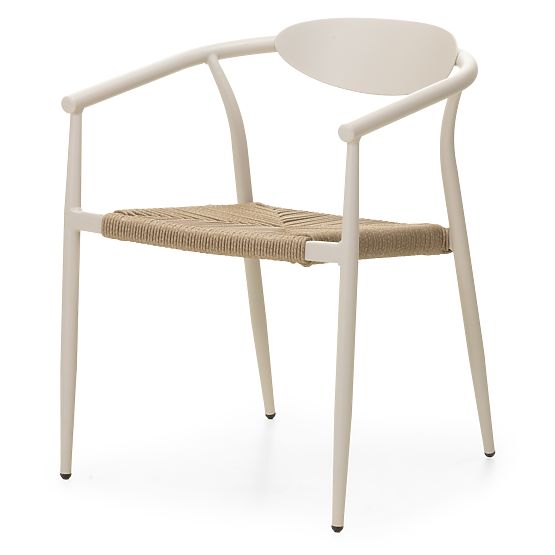 Sedia da giardino Piretto, rattan sintetico, alluminio, beige chiaro/marrone chiaro
