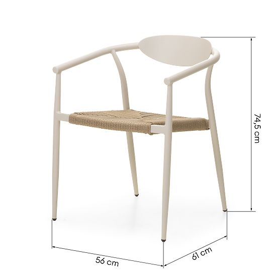 Sedia da giardino Piretto, rattan sintetico, alluminio, beige chiaro/marrone chiaro
