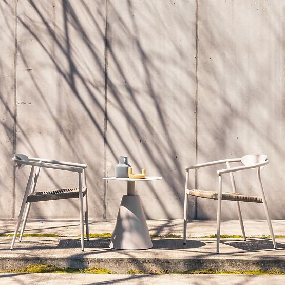 Sedia da giardino Piretto, rattan sintetico, alluminio, beige chiaro/marrone chiaro