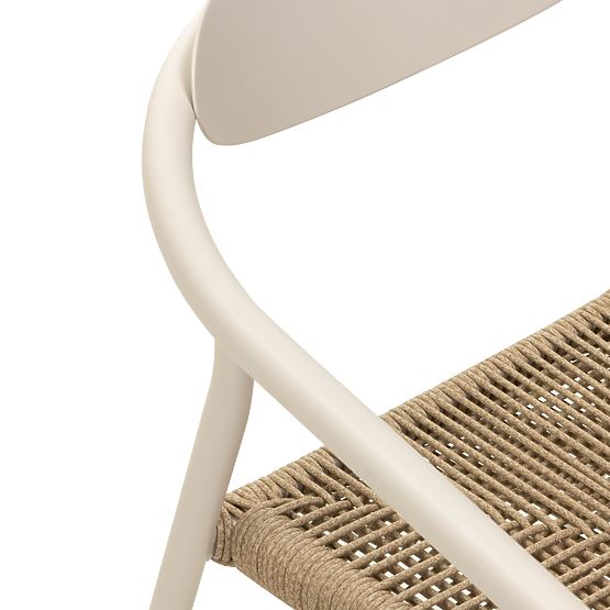 Sedia da giardino Piretto, rattan sintetico, alluminio, beige chiaro/marrone chiaro