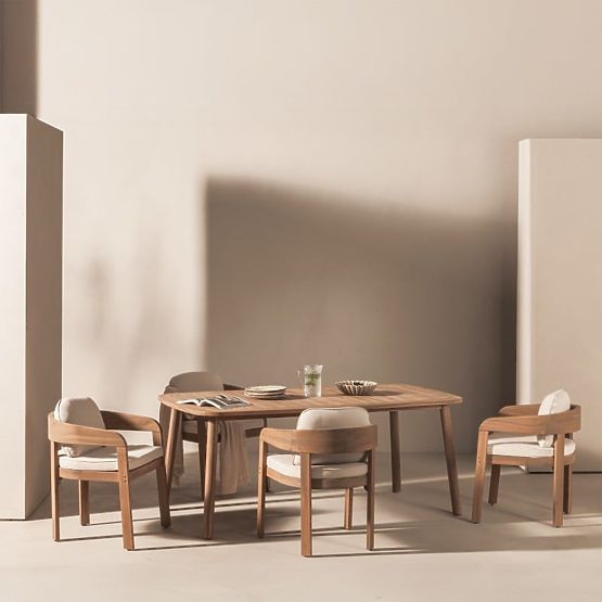 Sedia da giardino Satori in legno di acacia FSC, effetto teak, beige