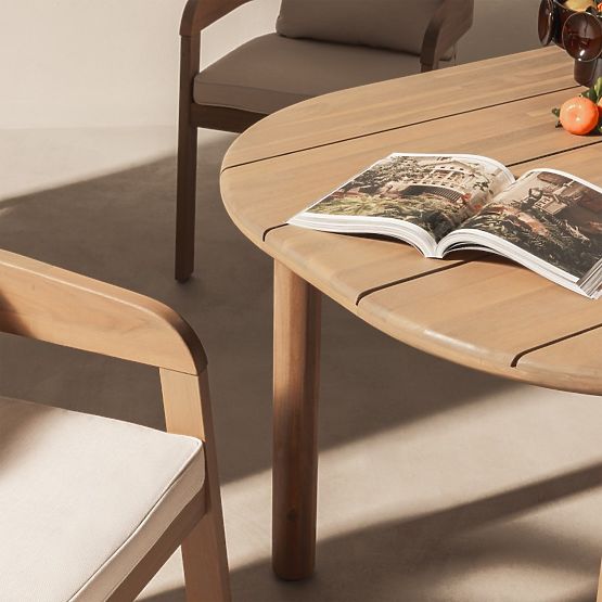 Sedia da giardino Satori in legno di acacia FSC, effetto teak, beige