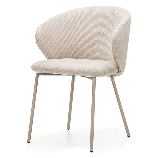 Sedia da pranzo Adrano, beige chiaro/gambe beige