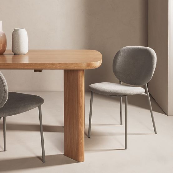 Sedia da pranzo Alexa, marrone chiaro/gambe beige