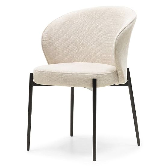 Sedia da pranzo Avery beige chiaro/gambe nere