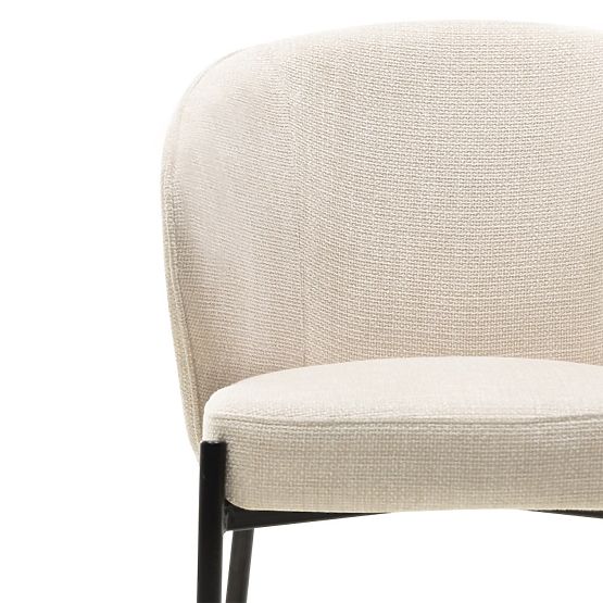 Sedia da pranzo Avery beige chiaro/gambe nere