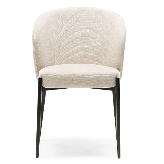 Sedia da pranzo Avery beige chiaro/gambe nere