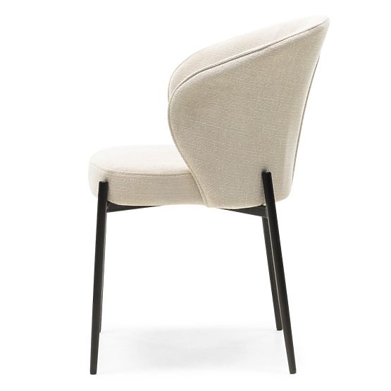 Sedia da pranzo Avery beige chiaro/gambe nere