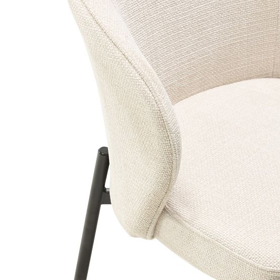Sedia da pranzo Avery beige chiaro/gambe nere
