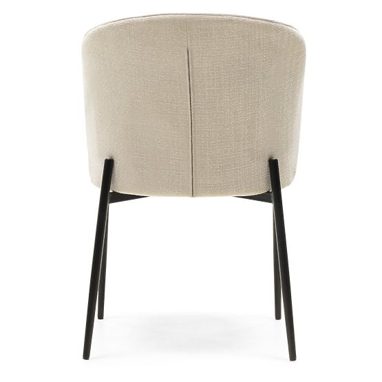 Sedia da pranzo Avery beige chiaro/gambe nere