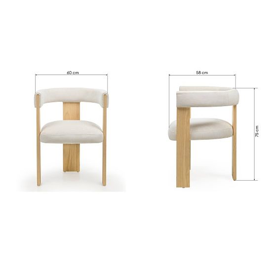 Sedia da pranzo Bali, beige/frassino