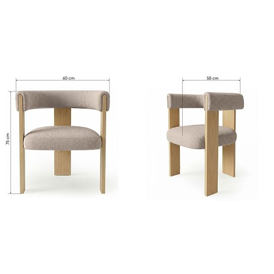 Sedia da pranzo Bali, beige/frassino