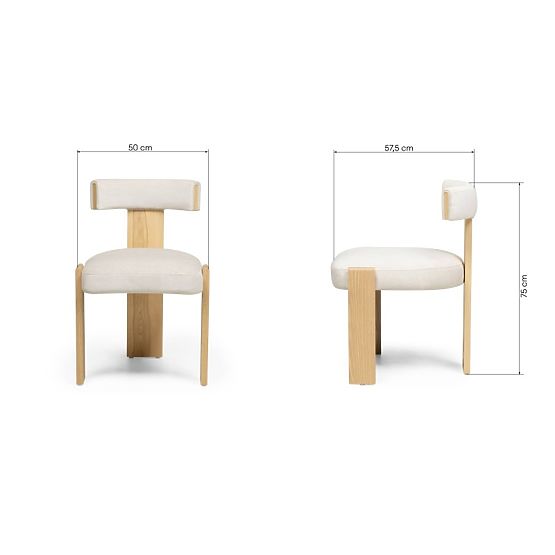 Sedia da pranzo Bali, in legno, beige/frassino