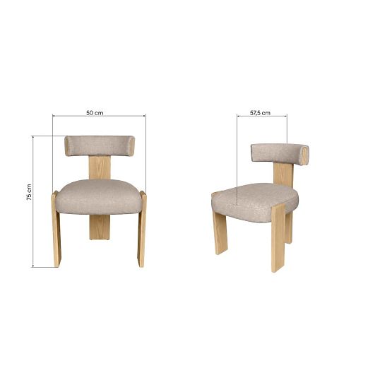 Sedia da pranzo Bali, in legno, beige/frassino