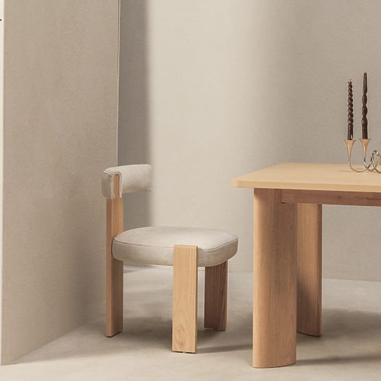 Sedia da pranzo Bali, in legno, beige/frassino