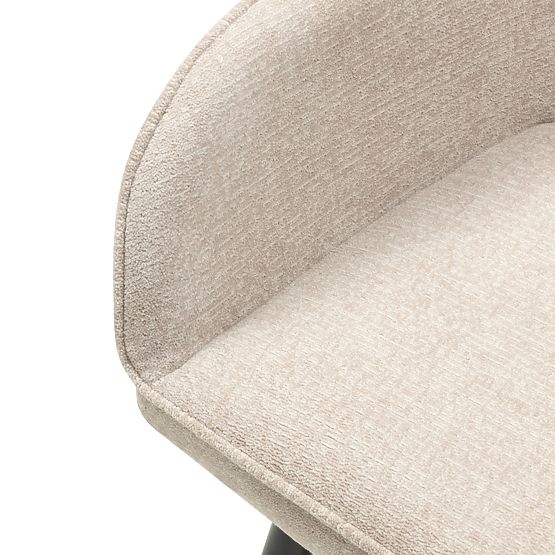 Sedia da pranzo Berisso, cappuccino/gambe nere