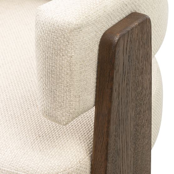 Sedia da pranzo Bruna, beige, rovere mocha
