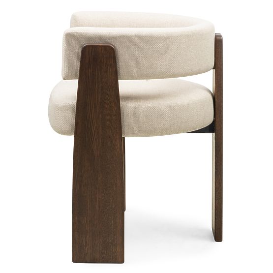 Sedia da pranzo Bruna, beige, rovere mocha