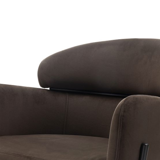 Sedia da pranzo Granda, cioccolato/espresso, velluto