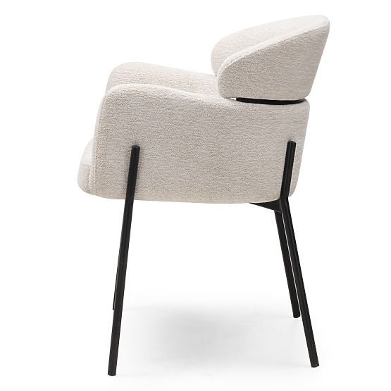 Sedia da pranzo Granda, ecru/gambe nere