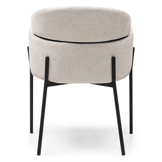 Sedia da pranzo Granda, ecru/gambe nere