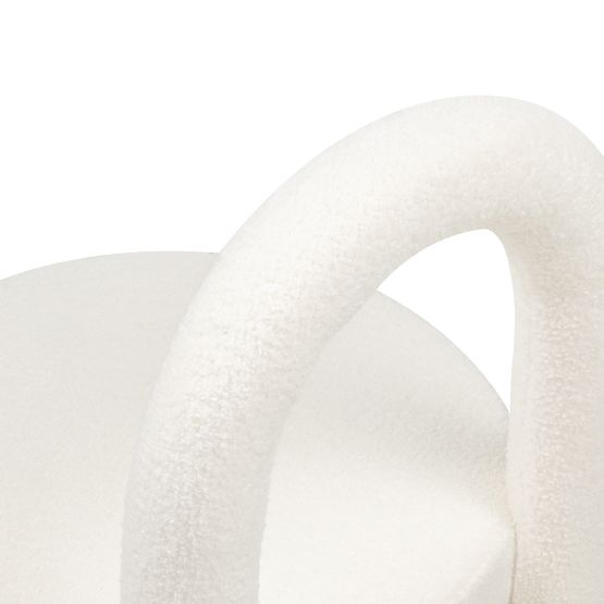 Sedia da pranzo Ivo, ecru, bouclé