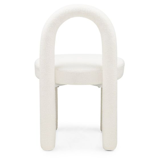 Sedia da pranzo Ivo, ecru, bouclé