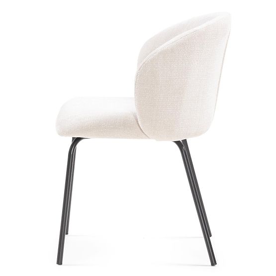 Sedia da pranzo Larisa, beige chiaro/gambe nere